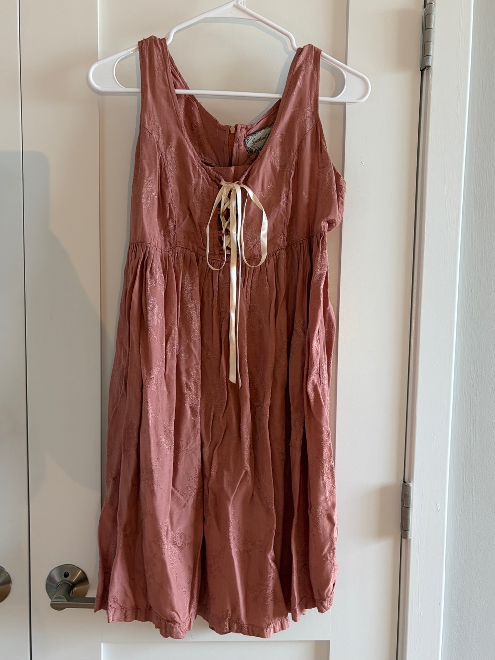 jonathan martin Dusty Rose Tie-Front Midi Dress